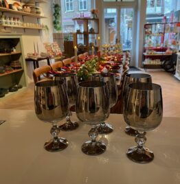 6 stuks smoked wijn glazen