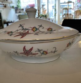 Dekschaal met deksel Art Deco stijl (paars)