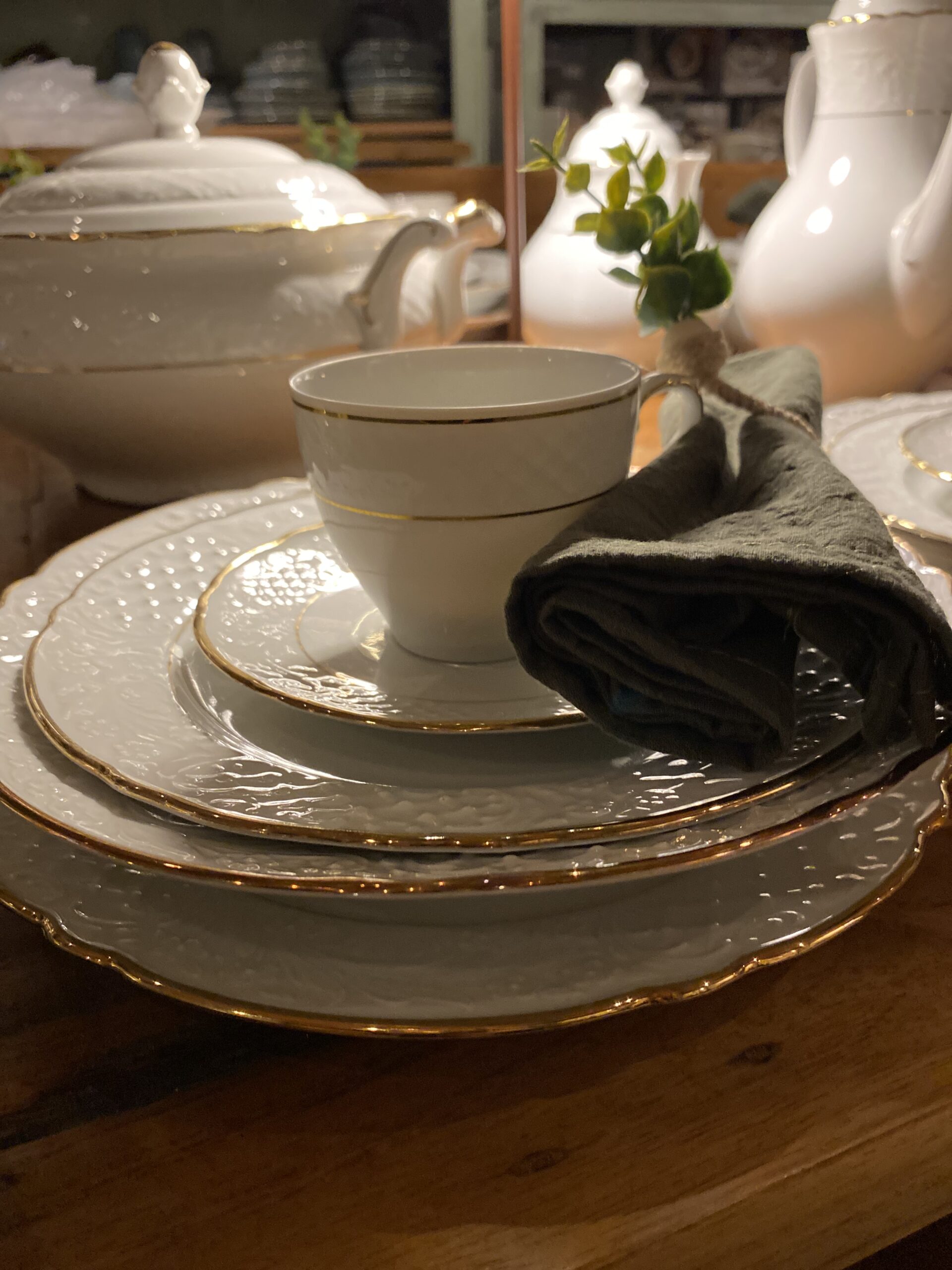 Wit servies met goud randje van Arzberg Schumann voor Tara - Afbeelding 20